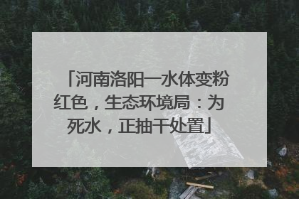 河南洛阳一水体变粉红色，生态环境局：为死水，正抽干处置