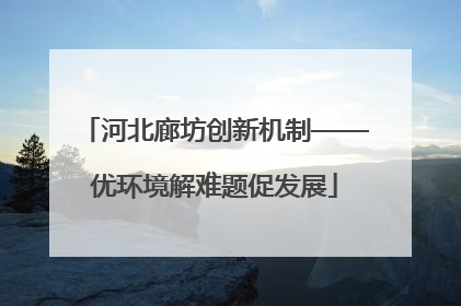 河北廊坊创新机制——优环境解难题促发展
