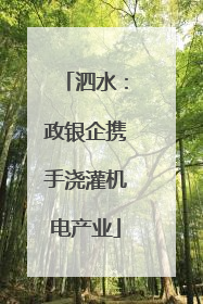 泗水：政银企携手浇灌机电产业