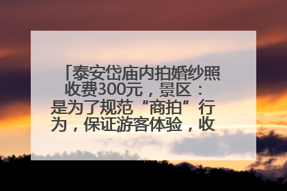 泰安岱庙内拍婚纱照收费300元，景区：是为了规范“商拍”行为，保证游客体验，收取费用全部上交国库