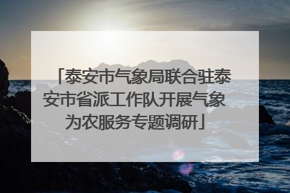 泰安市气象局联合驻泰安市省派工作队开展气象为农服务专题调研