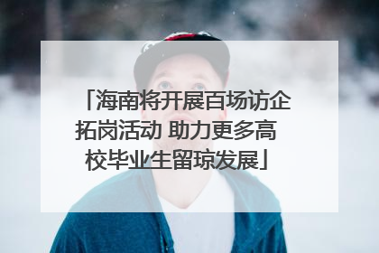海南将开展百场访企拓岗活动 助力更多高校毕业生留琼发展