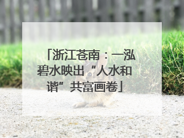 浙江苍南：一泓碧水映出“人水和谐”共富画卷