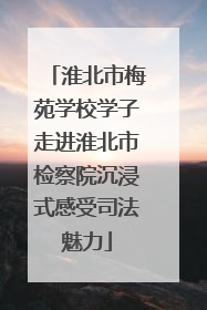 淮北市梅苑学校学子走进淮北市检察院沉浸式感受司法魅力
