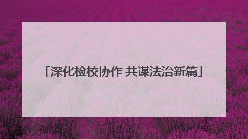 深化检校协作 共谋法治新篇