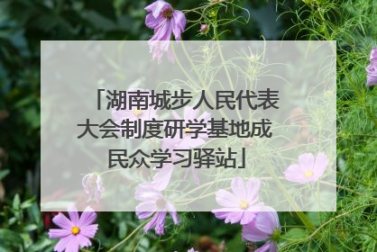 湖南城步人民代表大会制度研学基地成民众学习驿站