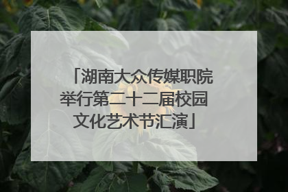 湖南大众传媒职院举行第二十二届校园文化艺术节汇演