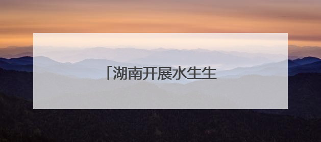 湖南开展水生生物增殖放流活动