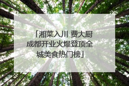 湘菜入川 费大厨成都开业火爆登顶全城美食热门榜