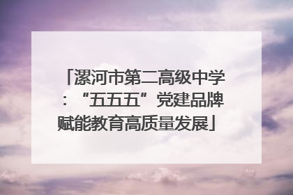 漯河市第二高级中学：“五五五”党建品牌赋能教育高质量发展
