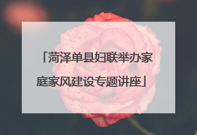 菏泽单县妇联举办家庭家风建设专题讲座