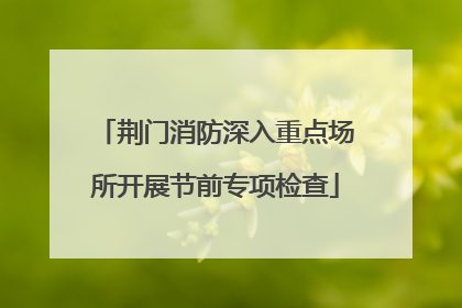 荆门消防深入重点场所开展节前专项检查