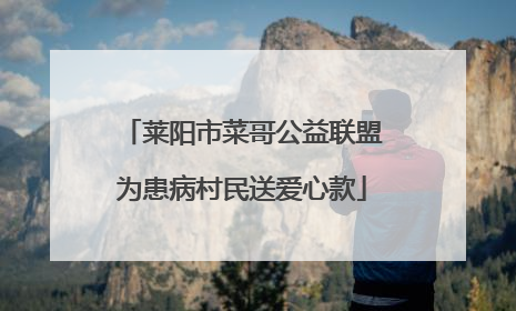 莱阳市菜哥公益联盟为患病村民送爱心款