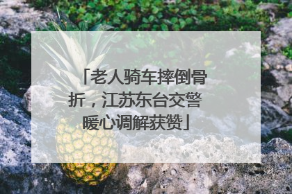 老人骑车摔倒骨折，江苏东台交警暖心调解获赞