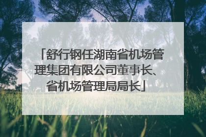 舒行钢任湖南省机场管理集团有限公司董事长、省机场管理局局长