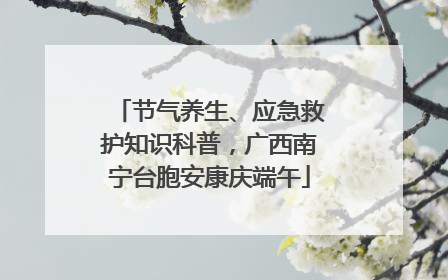 节气养生、应急救护知识科普，广西南宁台胞安康庆端午
