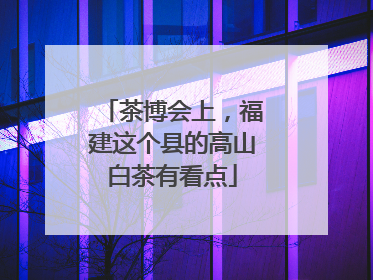 茶博会上，福建这个县的高山白茶有看点