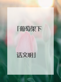 葡萄架下话文明