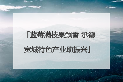 蓝莓满枝果飘香 承德宽城特色产业助振兴