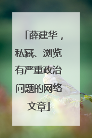 薛建华，私藏、浏览有严重政治问题的网络文章