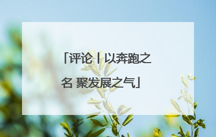评论丨以奔跑之名 聚发展之气