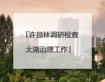 许昆林调研检查太湖治理工作