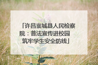 许昌襄城县人民检察院：普法宣传进校园 筑牢学生安全防线