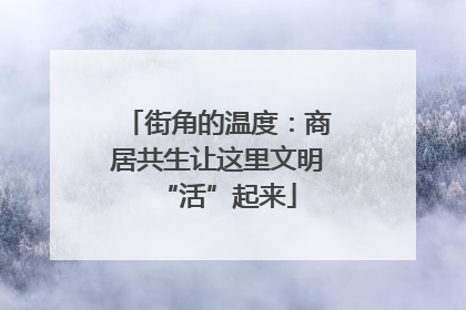 街角的温度：商居共生让这里文明“活”起来