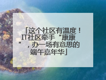 这个社区有温度！IT社区牵手“康康”，办一场有意思的端午嘉年华