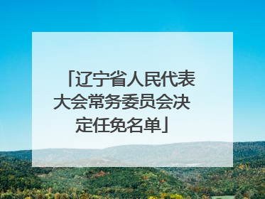 辽宁省人民代表大会常务委员会决定任免名单