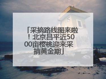 采摘路线图来啦！北京昌平近5000亩樱桃迎来采摘黄金期