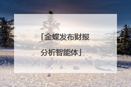 金蝶发布财报分析智能体