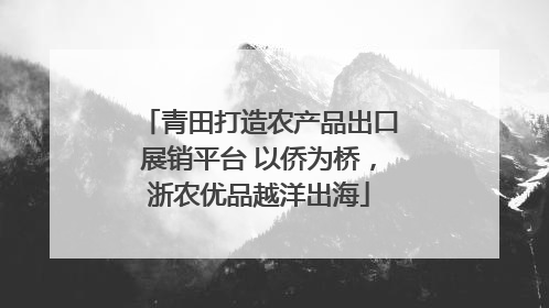 青田打造农产品出口展销平台 以侨为桥，浙农优品越洋出海