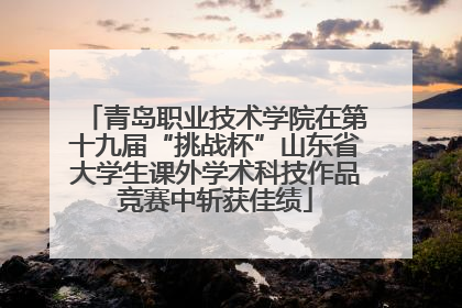 青岛职业技术学院在第十九届“挑战杯”山东省大学生课外学术科技作品竞赛中斩获佳绩