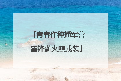 青春作种播军营 雷锋薪火照戎装