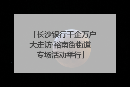 长沙银行千企万户大走访·裕南街街道专场活动举行