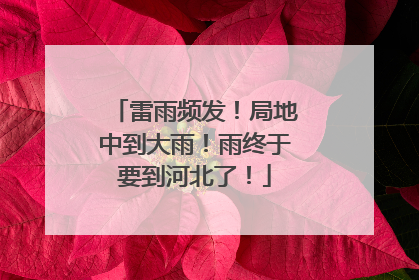 雷雨频发！局地中到大雨！雨终于要到河北了！