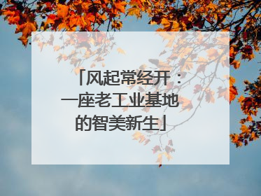 风起常经开：一座老工业基地的智美新生