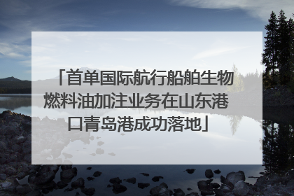 首单国际航行船舶生物燃料油加注业务在山东港口青岛港成功落地