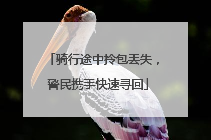 骑行途中拎包丢失，警民携手快速寻回
