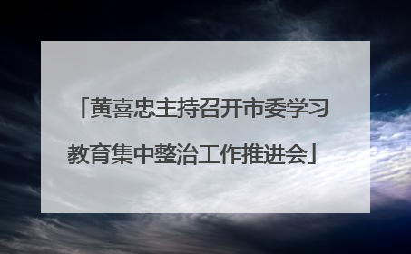 黄喜忠主持召开市委学习教育集中整治工作推进会