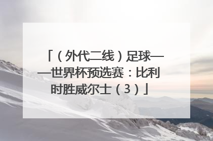 （外代二线）足球——世界杯预选赛：比利时胜威尔士（3）