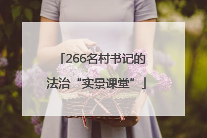 266名村书记的法治“实景课堂”