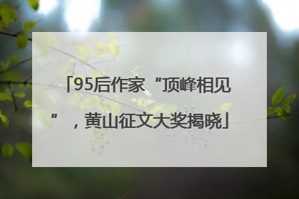 95后作家“顶峰相见”，黄山征文大奖揭晓